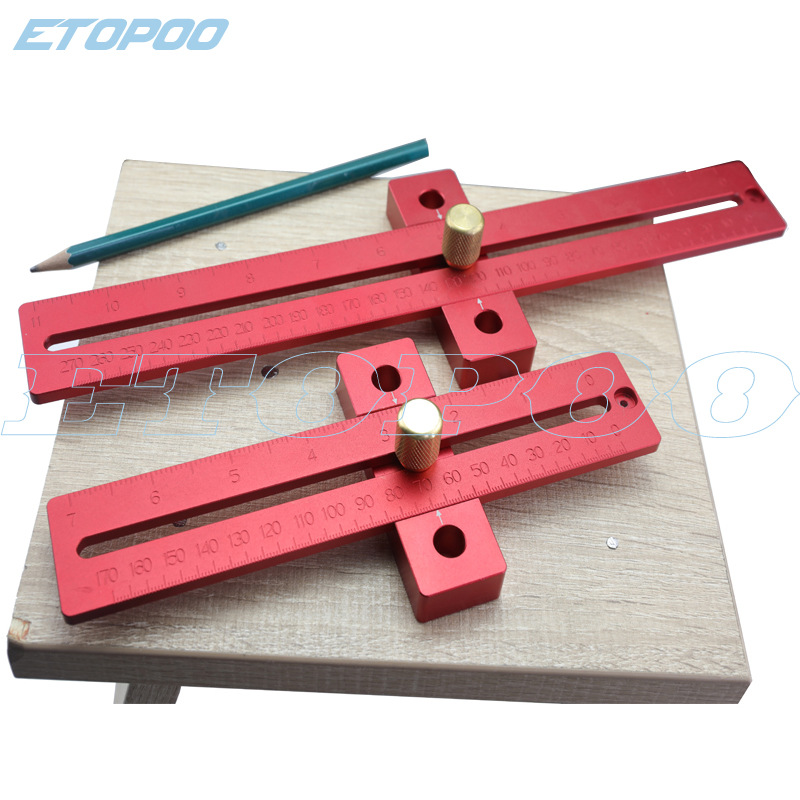 ETOPOO 铝合金划线尺 木工T型划线尺 洞洞划线尺 木工工具