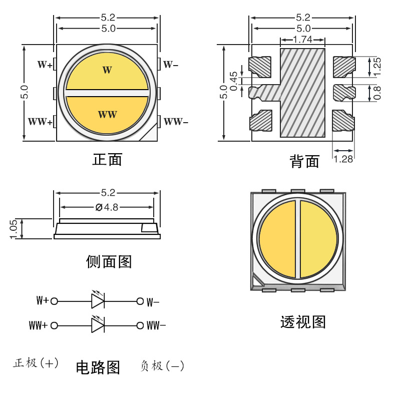 5054˫ɫ������ů�׶���һLED���齡�������Ʋ���Ƹ���ָled����