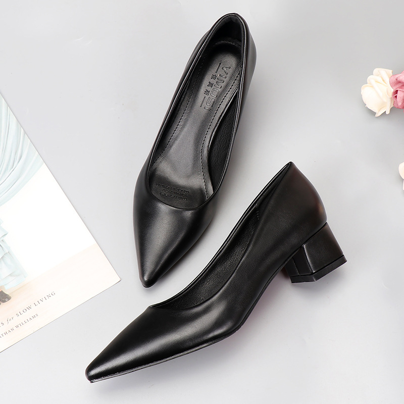 低跟黑色工作粗跟皮鞋工装职业工鞋34上班33小码32女鞋单鞋313233