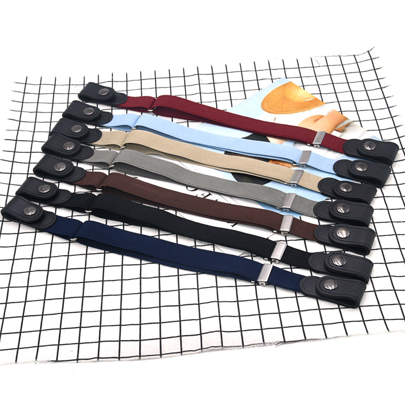 Jeans sin costuras cinturón elástico hombres y mujeres pantalones invisibles cinturón perezoso cinturón elástico cinturón versátil simple