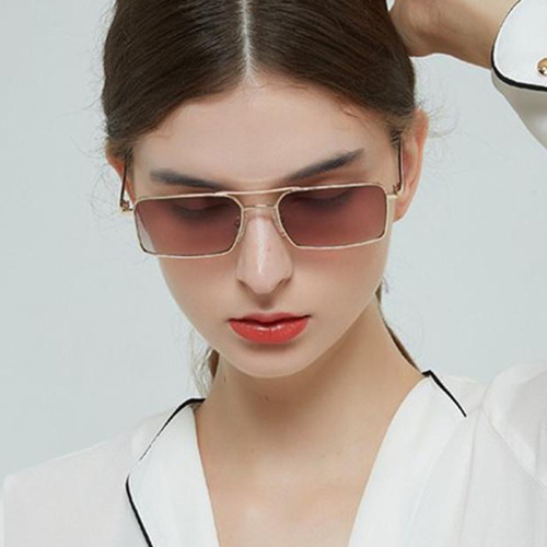 Cross-border Double-Beam Square Metal Sunglasses 2020 New European and American Style Trendy Sunglasses Unique Eyeglasses Ocean Film