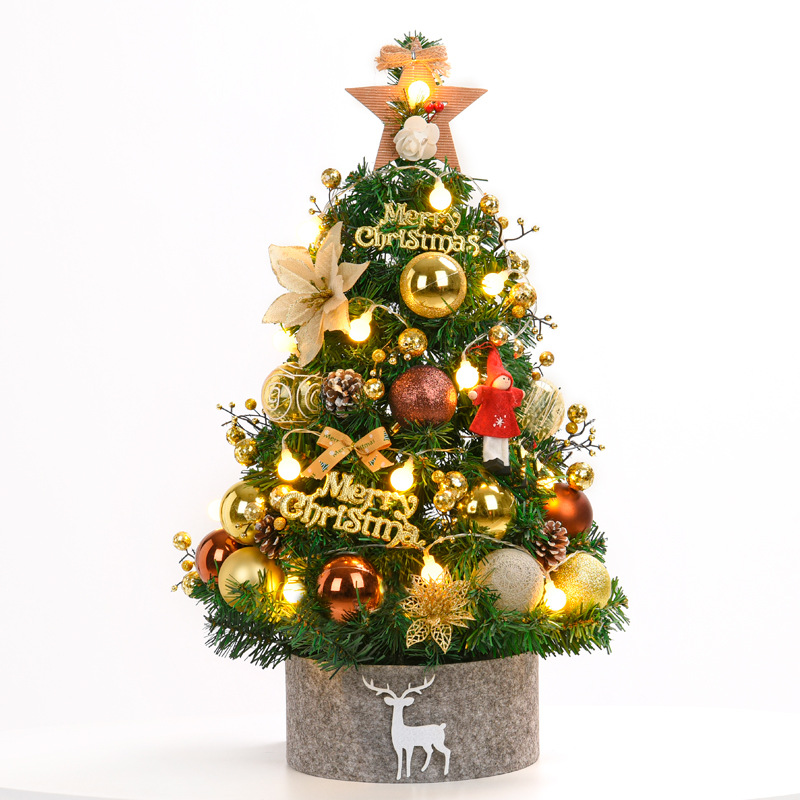 Transfronteriza nuevo pequeño paquete de árbol de Navidad creativo mini 60/90cm de lujo cifrado decoraciones de Navidad DIY