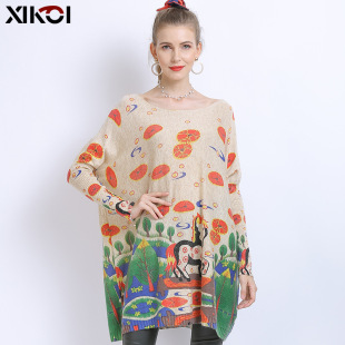 XIKOI���¿��aë�����L�����^�� �B��ȹ��ͨӡ��������ᘿ���Ů