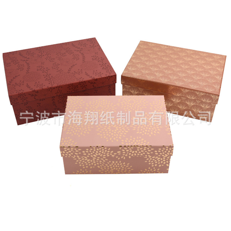 可定 制款高质量 耐用纸质天地盖鞋盒收纳盒礼品包装盒