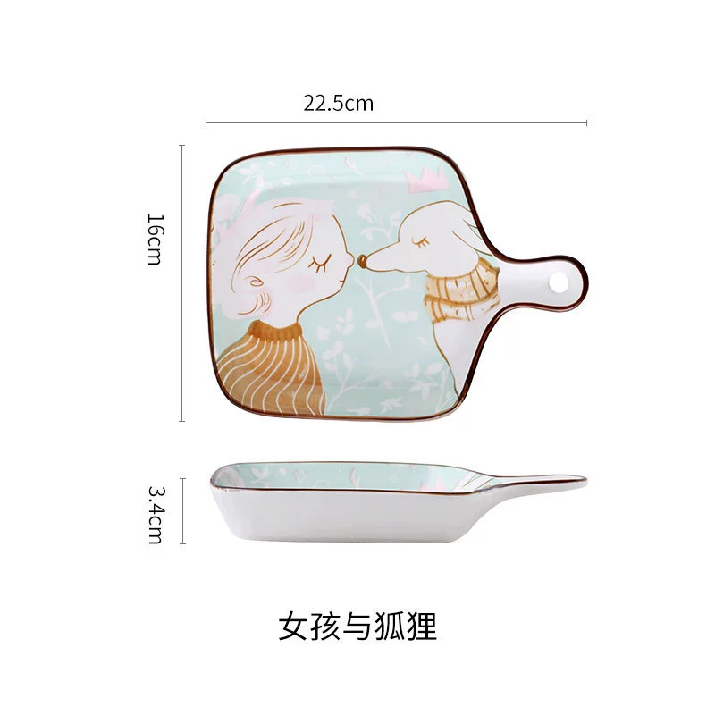 Ceramic tableware Fruit Disk Creative Billing Baking Plate Red Baking Light Luxury Fruit Snack Consisplate Simple Living Room bone dish