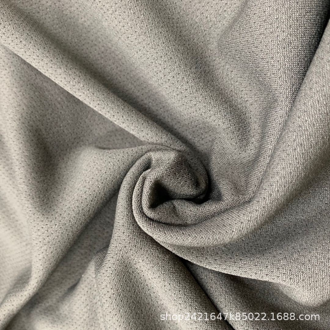 厂家供应   全涤蜂巢网眼布拉毛，针织运动面料