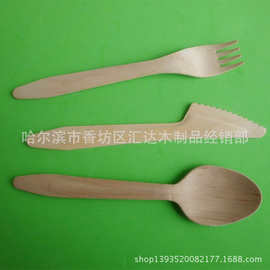 供应165西餐具  木质刀叉勺 一次性快餐西餐套装中式勺筷子套装