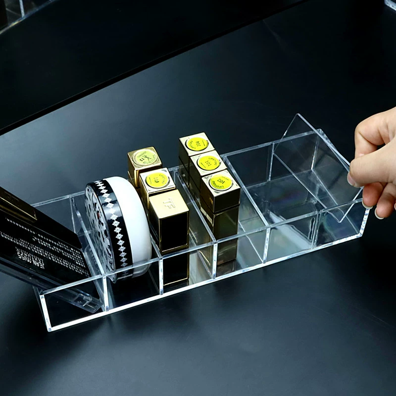 Прозрачная космет Organizerbox, косметическое хранение PS, съемные 8- и 6-ячейковые, утолщенная подставка