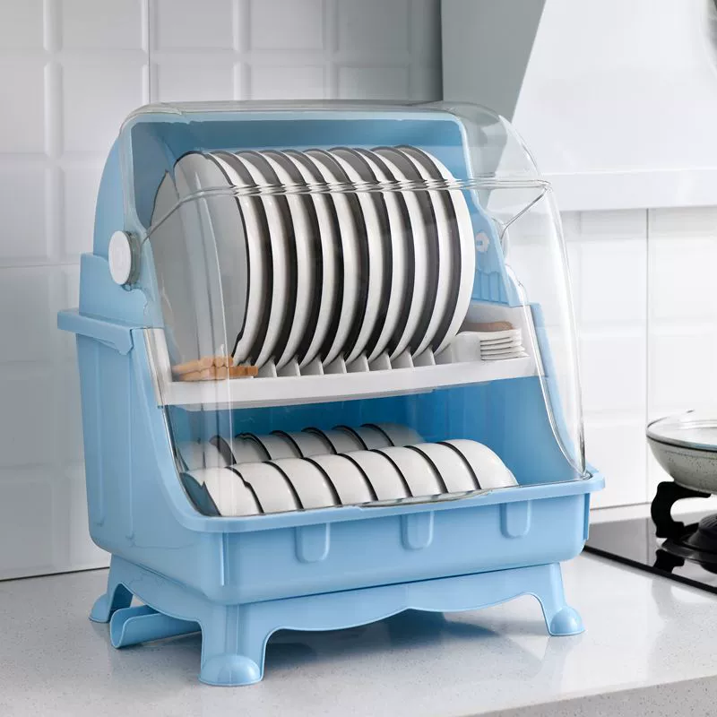 Double-layer big plastic storage box for home use, drying rack, direct factory sales