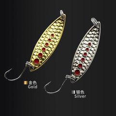 Bulk Long Distance Red Spot Fish Scale Leech Shiny Hard Baits Lure Feather Three-Prong Hook Mouth Bass Single Hook