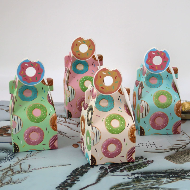 Европейский Новый пончик коробка печенья ручная коробка выпечки хлеба упаковывая коробку торта Оптовая таможня