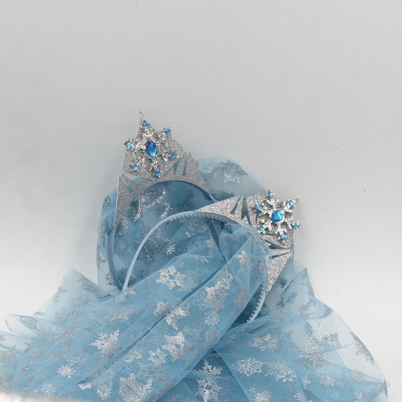 Nuevo todo partido princesa de hielo copo de nieve corona trenza de color para niños peluca trenza diadema accesorios para el cabello tocado
