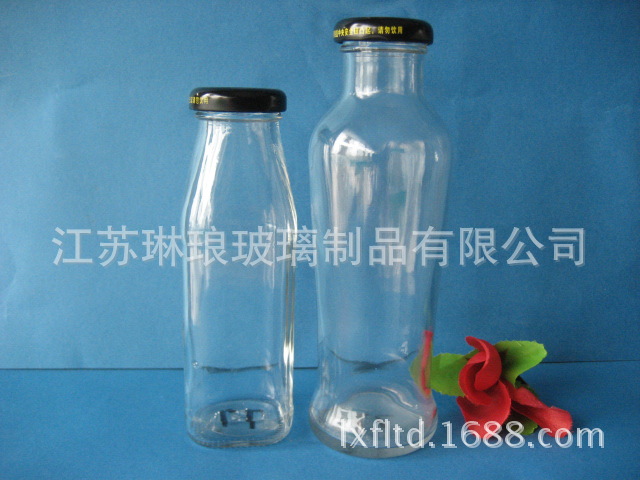 250ml玻璃饮料瓶耐高温饮料玻璃瓶 方形饮料瓶低价批发玻璃饮料瓶