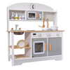 Big wooden realistic family kitchen, toy, set for boys, children's kitchenware, new collection