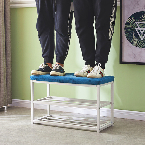 Clothing Store Shoe Bench, Household Bed End Storage Sofa Bench, Rectangular Rest Shoe Store Storage Bench, Multi-layer Shoe