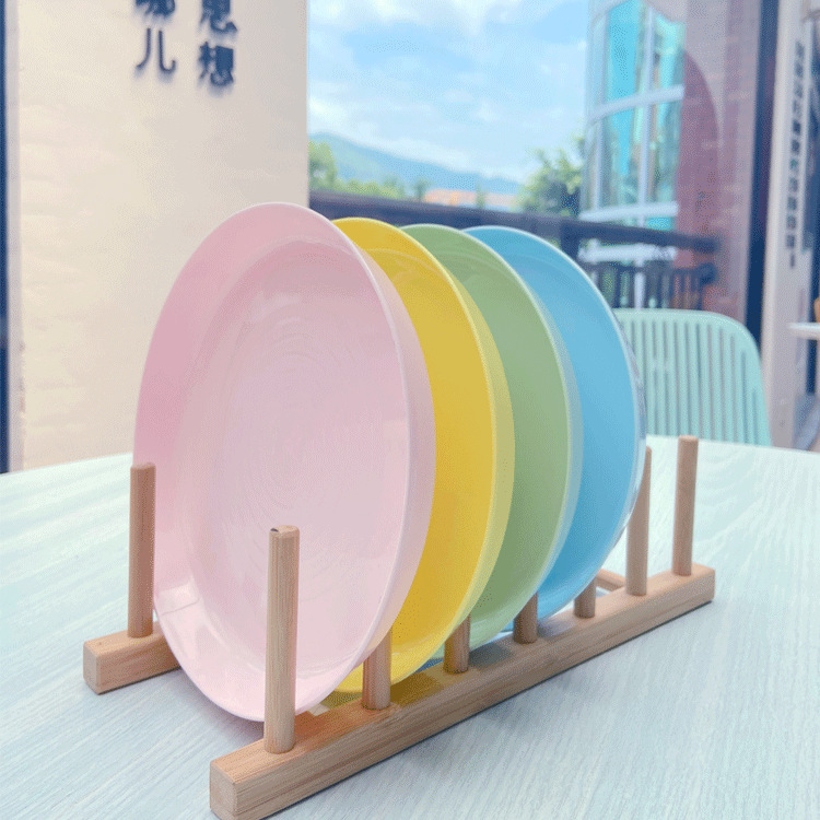 糖果色吐骨碟创意塑料骨头碟 餐桌垃圾盘 圆形小盘子花盆底托
