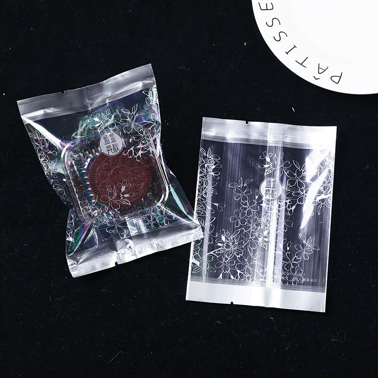Directo de fábrica transparente pequeño jardín mooncake bolsa pequeña fresca 50g yema de huevo bolsa de embalaje crujiente bolsa de galletas en stock