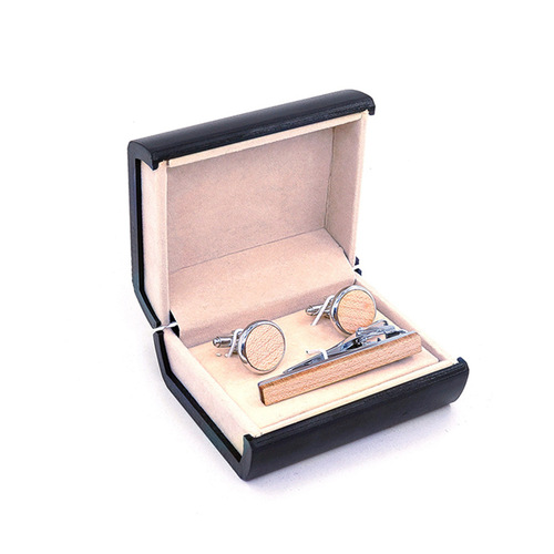 Wooden Tie Clip Cufflinks Set Wholesale Men's Suit Cufflinks Cuff Pins Wooden Cufflinks 5.5cm 