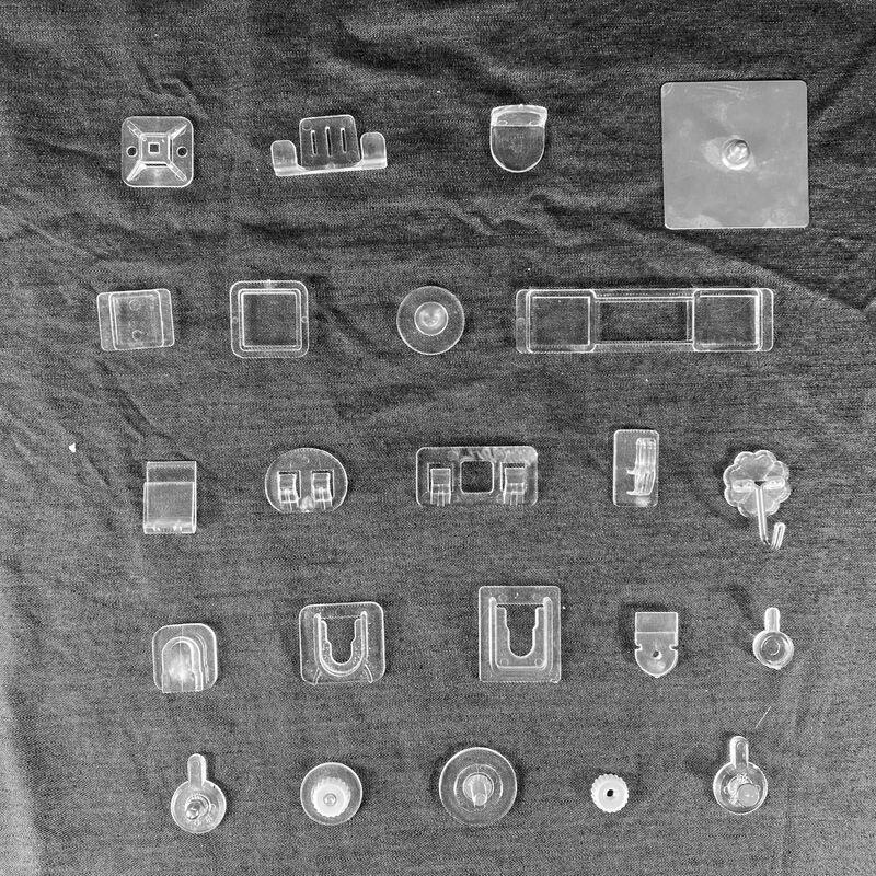 【Hongyuan】No-Drill Soap Dispenser Clip Spare Patch Plastic Long Strip Wall-Mounted Double Hook Accessory Double Hook Style