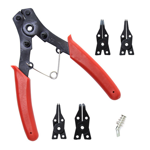 Multifunctional circlip pliers, internal and external cards, dual-purpose card, yellow pliers ring set, retaining ring, e-type spring card, four-in-one