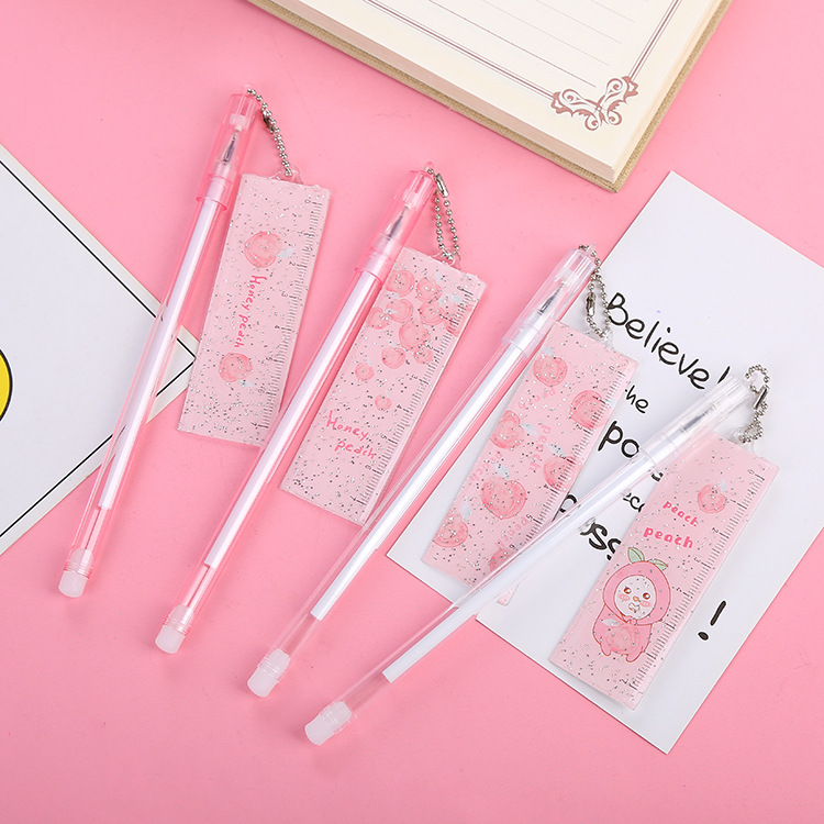 Regla creativa colgante pluma de gel pequeña Hada Linda fresca colgante pluma estudiante pluma de Agua Negra pluma de firma