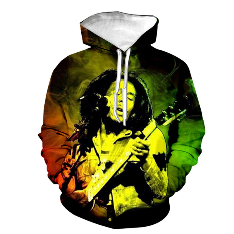 Europe and the United States cross-border e-commerce BobMarley Bob Marley 3D digital printing men's hooded vests a generation of hair