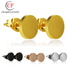 Fashionable glossy universal earrings stainless steel suitable for men and women, city style, simple and elegant design