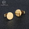 Fashionable glossy universal earrings stainless steel suitable for men and women, city style, simple and elegant design