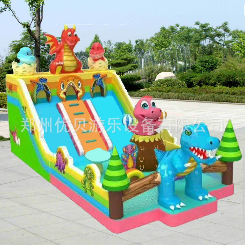 Square children's inflatable pool combination slide home trampoline hot sale medium naughty Castle in stock shark Castle