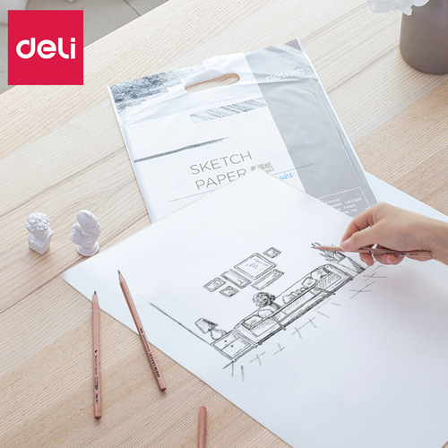 De Ley 73611 Sketch Paper, Watercolor Paper, 4K, 8K, Pencil Sketch Paper, Colored Pencil, Watercolor Art Paper for Drawing and Painting