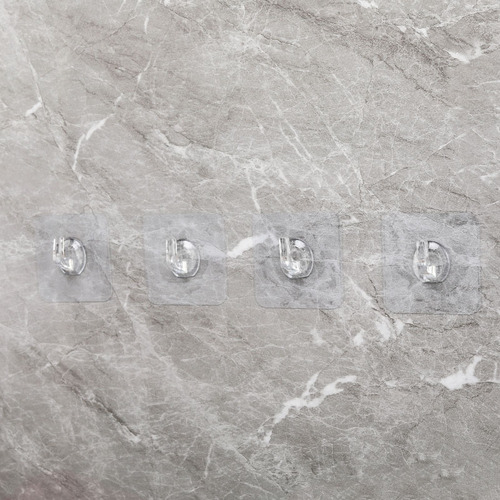 Transparent horn hook, strong, traceless adhesive hook, nail-free, punch-free, bathroom and kitchen clothes hanging hook, adhesive hook