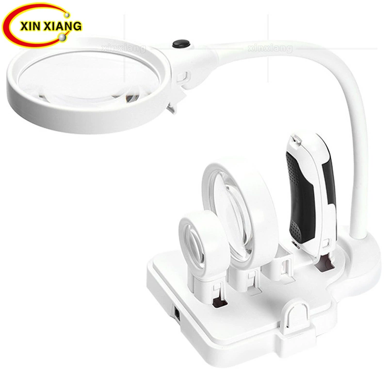 Три линзы 2,5 раза 5 раз 16 раз портативная настольная сменная Светодиодная лампа для чтения идентификационной платы увеличительное стекло для обслуживания