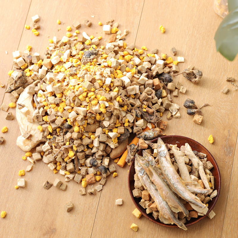 Aperitivos para gatos, pescado de primavera, cubos de ternera, cubos liofilizados, gatos liofilizados, huevos de codorniz, pollo amarillo, pescado pequeño, liofilizado