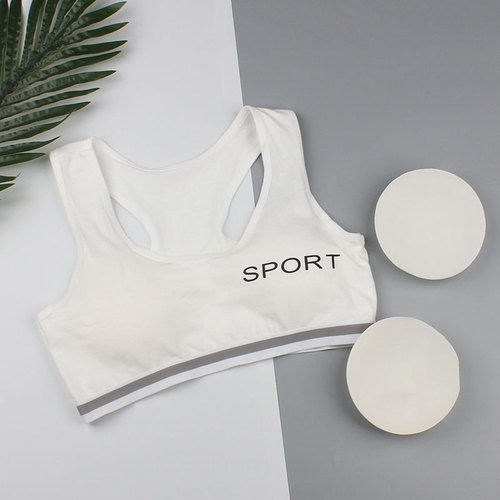 New girls development period tube top removable padded underwear medium and large children's vests I-shaped cross back bra