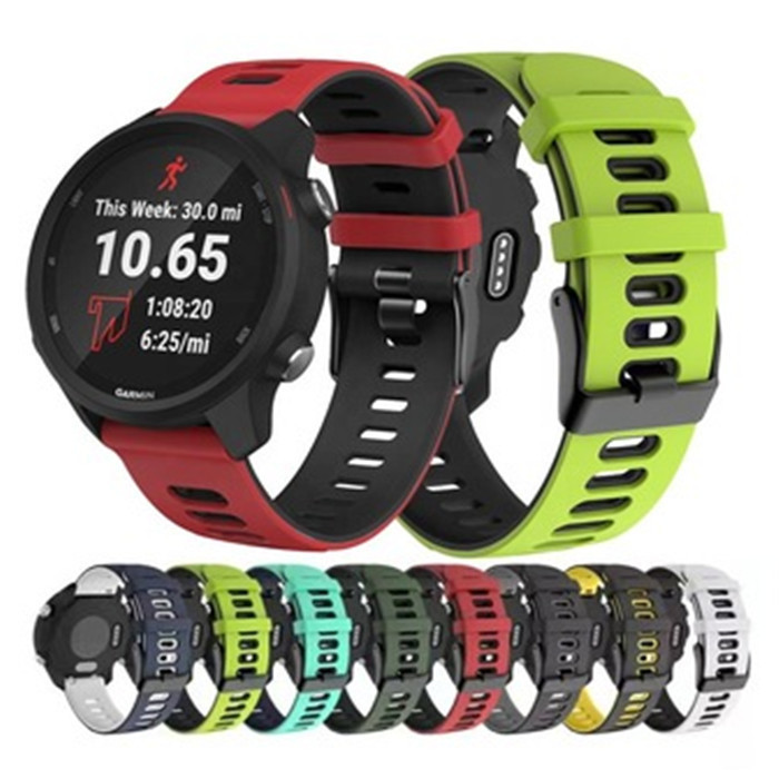 Suitable for Huawei gt2e strap Xiaomi watch strap Samsung active2 silicone two-color 20/22mm