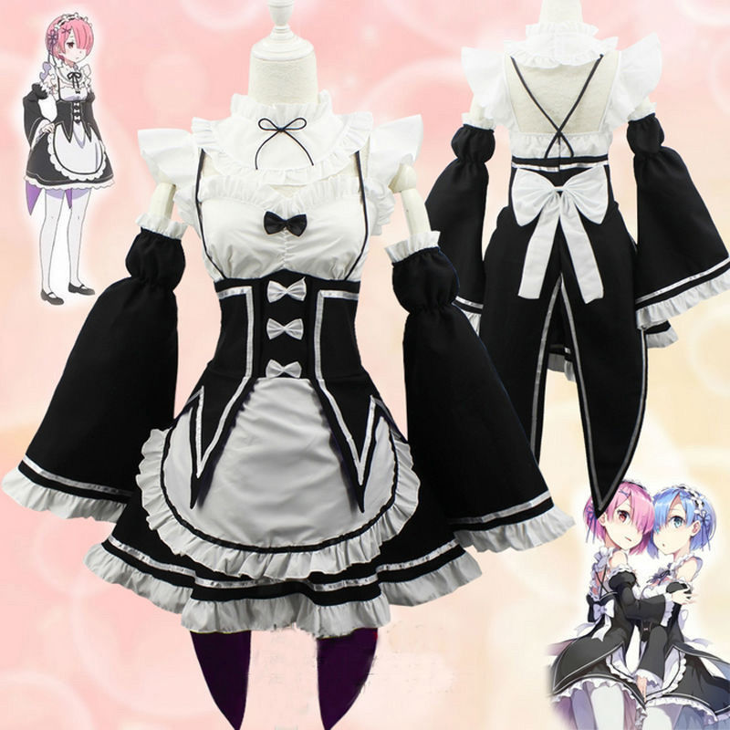 Life in a Different World from Scratch Ram Rem Cosplay Costume Transvestite Maid Outfit Two-Dimensional Maid Outfit
