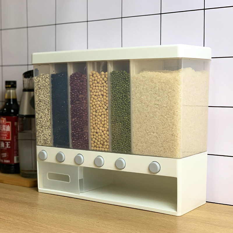壁掛け式雑穀米桶分類計量米シリンダー自動出米プラスチック貯蔵タンク密封缶五穀雑穀タンク|undefined