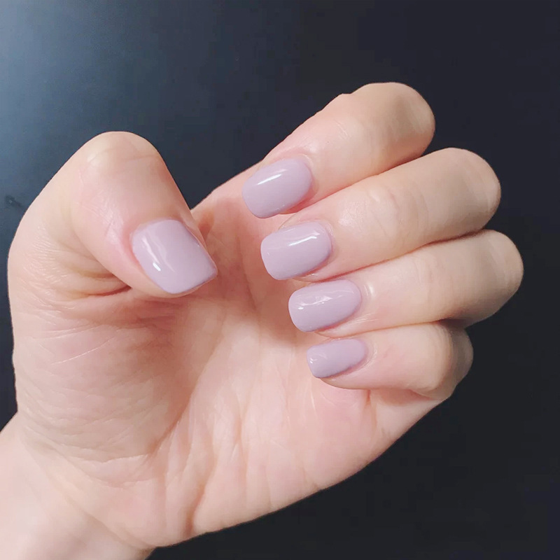 Cross-Border Hot-Selling Light Purple Simple Manicure, Elegant Style Literary Manicure Patches, Healing and Gentle Atmosphere Wearable Nails