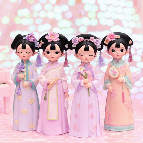 Court-style resin doll girl craftwork girlish cute Gege room decoration small ornament birthday gift