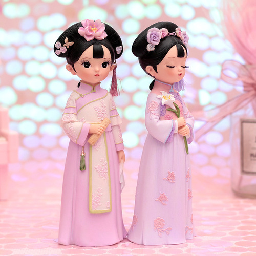 Court-style resin doll girl craftwork girlish cute Gege room decoration small ornament birthday gift
