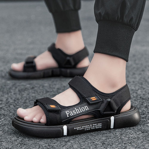 Cross-border specializes in fashionable casual open-toe breathable beach Velcro foreign trade men's sandals beach shoes factory wholesale