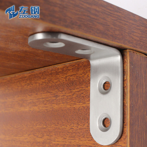 Left steel thickened stainless steel right angle L corner code triangle bracket hardware accessories fixed connection piece shelf bracket wholesale