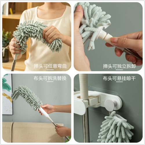 Cross-border new 2.5-meter extendable chenille dusting duster, ash removal meditation extended fiber ceiling feather duster