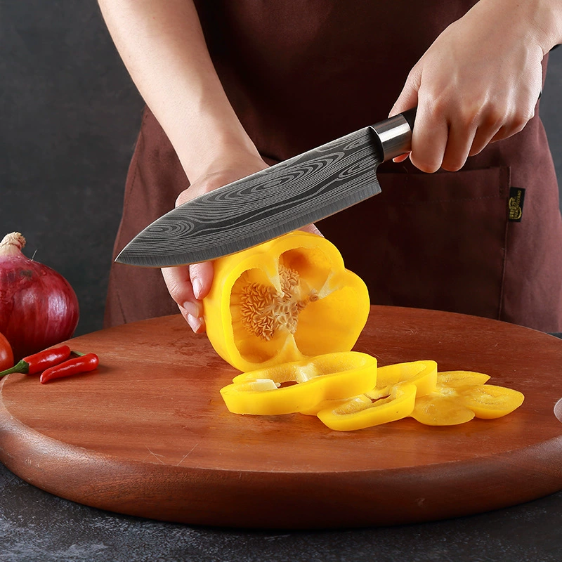 Damascus laser pattern home kitchen kitchen knife cutting blade sharp chef chef cutting bone knife knife set