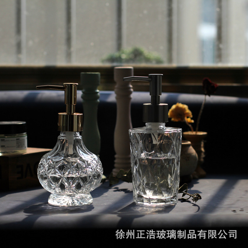 Facial Cleanser Bottle Glass Press Makeup Remover Toner Small Empty Bottle Lotion Bottle Travel Hand Sanitizer Bottle