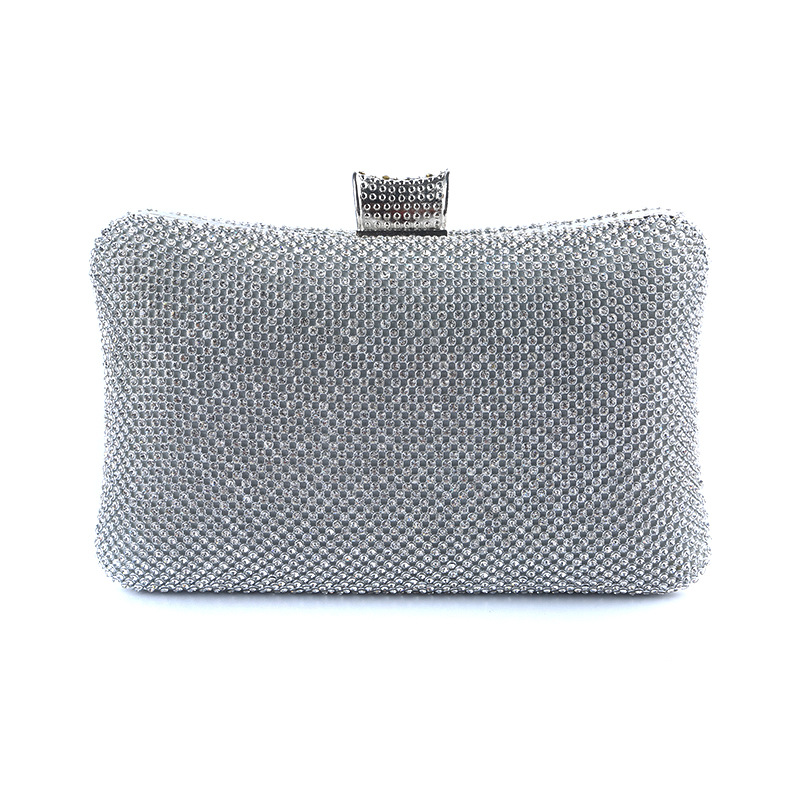 Bolso de noche transfronterizo directo de fábrica Embrague de noche clásico incrustado en diamantes Bolso de diamantes de imitación hecho a mano europeo y americano bolso de vestir Socialite