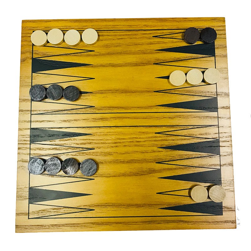 Caja de juego de ajedrez de madera maciza de alta gama, juego portátil de backgammon, go, damas, juego multijuego, exclusivamente para tableros de ajedrez internacionales.