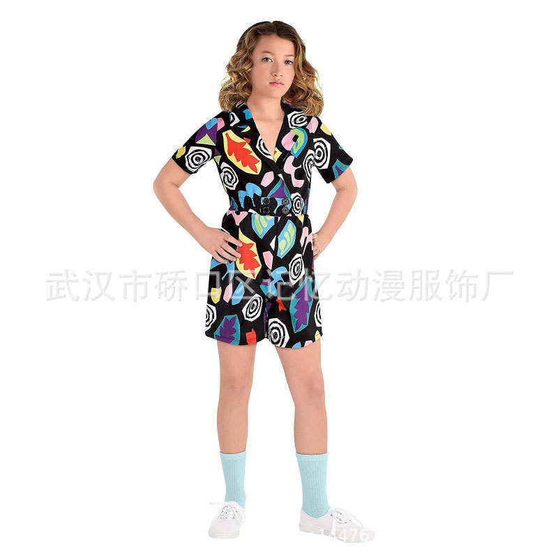 Stranger Things Season 3 Jumpsuit Party Halloween Short Sleeve Children's Christmas Costume