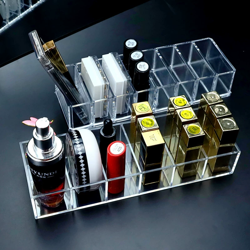 Прозрачная космет Organizerbox, косметическое хранение PS, съемные 8- и 6-ячейковые, утолщенная подставка