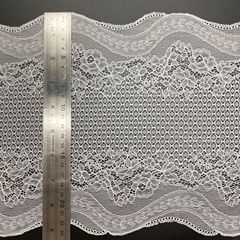 Stretchy Large Flower Knit Lace Edge with Double Wave Curved Arc Mid Hollow Wedding Dress lingerie Lace Filling